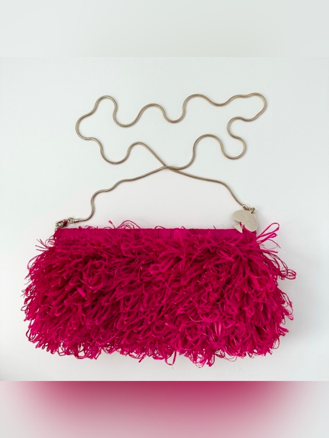 Kate Spade Bright Fuchsia Raffia Charleston Mini Crossbody Bag